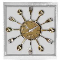 Ρολόι Τοίχου Μαχαιροπήρουνα Χρυσό 33cm  id 2169